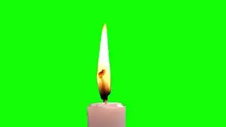 Candle Flame with Candle on Green Screen – Free Chroma Key Footage | 1080p HD