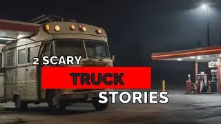 A semi-truck and a run down gas station...