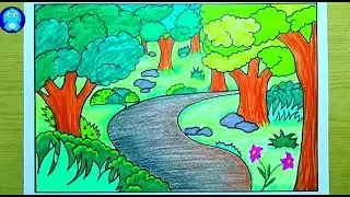 ORMAN HAFTASI 🌈 İLKBAHAR ÇİZİMLERİ 🌈 HOW TO DRAW A SPRING PICTURE🌈
