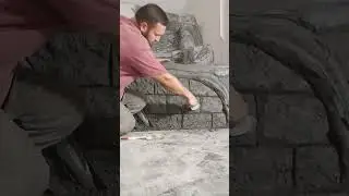 Имитация камня и дерево из арт бетона своими руками.