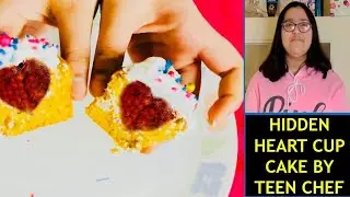 Eggless cupcakes by teen chef, eggless hidden heart cupcakes