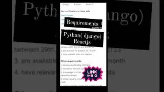 🔥 Hot Internship Alert! Python, Django, React Internship 2023. link - 