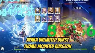 New Kamisato Ayaka Unlimited Burst Build & Thoma Modified Burgeon Team for Spiral Abyss Version 5.1