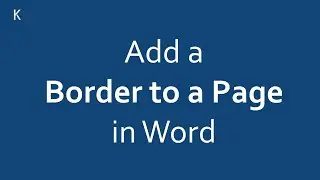 Add a border to a page in Word