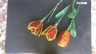 Тюльпаны из бисера.  Мастер - класс.