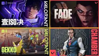 JETT To ISO - Valorant All Agent Reveal Trailers (2020- 2023)