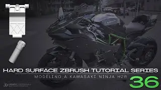 Hard Surface ZBrush Tutorial Series // Modeling A Kawasaki Ninja H2R // 36