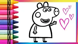 Drawing and Coloring a Pegga Pig 🐖🐷🐽 Easy Pegga Pig drawing for kids #pig #pigdrawing #piggy
