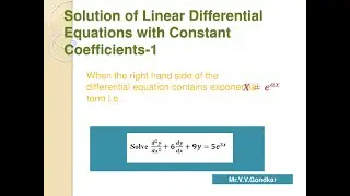 Solution of Linear Differential Eqn with constant coefficient-1
