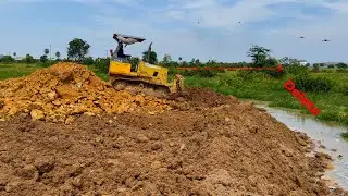 Real video!! New project!!​​ Watch Bulldozer D31A in ACTION! pushes the land to clear the lake