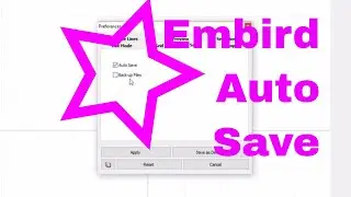 Learn Embird Studio:  find your preferences and AUTO SAVE and BACKUP😱