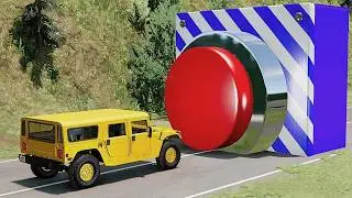Cars Hit Big RED BUTTON of LUCK - BeamNG.drive