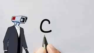 MUDAH, menggambar CAMERA MAN dari huruf C - Skibidi Toilet