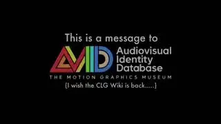 A message to the AVID (a.k.a the Audiovisual Identity Database)