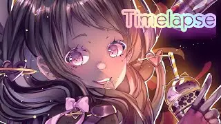 Neko Galaxy Shake | Timelapse | Painttool Sai 🥤