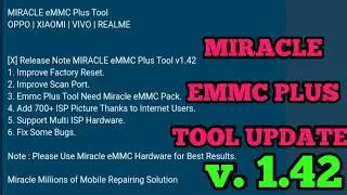 MIRACLE EMMC PLUS TOOL UPDATE V1.42||MIRACLE EMMC TOOL UPDATE🔥🔥🔥 