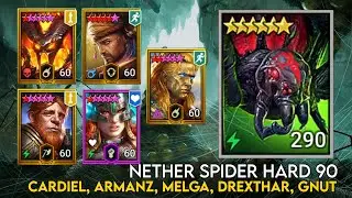 Nether Spider Hard 90 - Cardiel, Armanz, Gnut, Drexthar, Melga | Raid Shadow Legends Guide