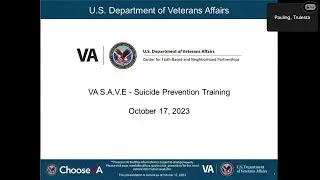 VA S.A.V.E Suicide Prevention Training 10.17.2023