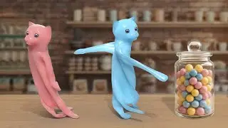 Dancing bubble gum cat