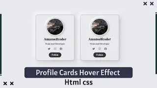 Profile Card Hover Effect HTML CSS  | amanselfcoder