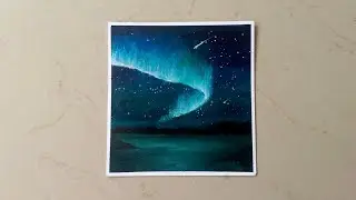 How to Paint Northern lights 🌌 Aurora Borealis/ Acrylic Painting for beginners #art #acrylicpainting