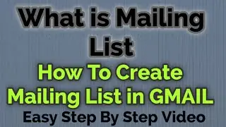 How to Create Mailing list in GMAIL