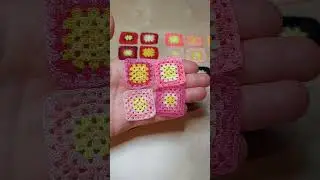 a new batch of microcrochet grannysquares wirh yellow ✨️🧵