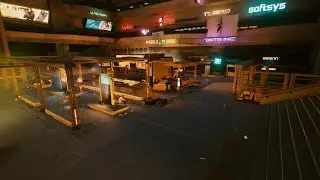 Cyberpunk 2077--exploring the marketplace in Megabuilding 10