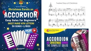 Christmas Carols on ACCORDION 50 Popular Songs Easy Solos for Beginners Kids Adults Sheet Music PDF