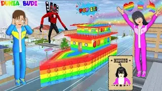 Yuta Vs Mio Buat Markas Kapal Pop It Warna Warni🌈 Baby Celine Hilang Muncul Monster Speaker Man😱