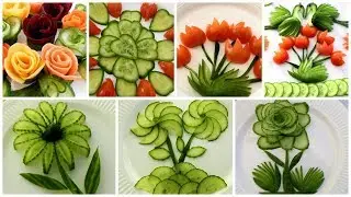 10 Super Salad Decoration Ideas - Vegetable Flower Plate Decoration