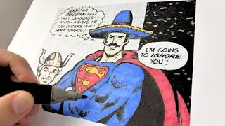 Quiet Studio ASMR | Restoring Funny Superman Panel