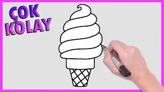 Dondurma Nasıl Çizilir? | ÇOK KOLAY Dondurma Çizimi - Adım Adım Yaz Dondurması Çizimi