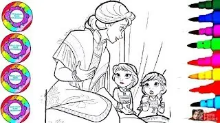 How to Color FROZEN 2 Elsa, Anna and Mum Coloring Drawing Video Educativo 2019