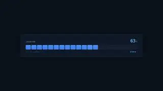A modern digital loading bar displaying progress against a dark background