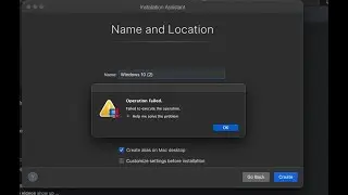 Parallels Desktop - Operation Failed. Failed to execute the operation - Error Solution