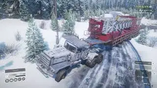 SnowRunner   104    Floating Drill   Deliver to the Port Oil Rig Salvage Semi Trailer