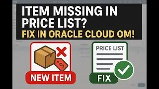 Newly created item is not appearing in Price list and Resolution (Oracle Cloud Order Management)
