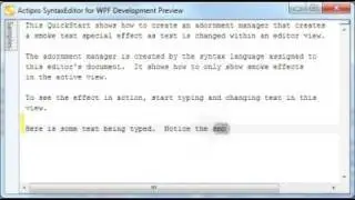 Actipro SyntaxEditor for WPF - Adornment layer text smoke effect