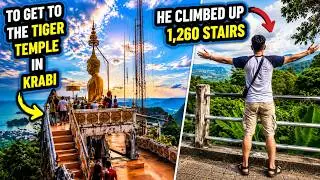 Climbing 1,260 Stairs To Reach The Tiger Cave Temple In Krabi Thailand!!!