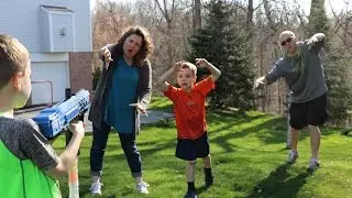 Family Fights Back Against Z Invasion | Nerf War
