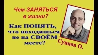 Олег Сунцов.  Чем ЗАНЯТЬСЯ в жизни? Как ПОНЯТЬ, что находишься не на СВОЁМ месте?