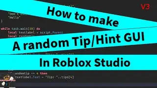 Roblox How To | Random Tip/Hint GUI (V3)