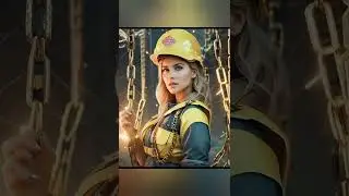beautiful ai girls in construction work lookbook