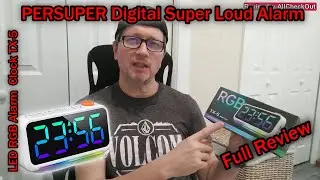 PERSUPER Digital LED RGB Alarm Clock TX-5, Super Loud Alarm for Heavy Sleepers Review Tutorial