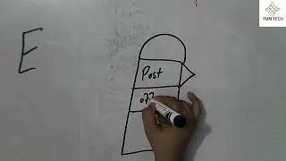 Make Post box with the latter E and Flag  with latter F step by step for beginner