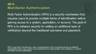 MFA - Multifactor Authentication