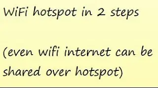 WiFi hotspot in 2 steps