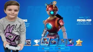 Giving My 8 Year Old Kid FAKE IRON MAN Skin Pack With 1500 FREE Fortnite V-Bucks Unlocking MECHA POP