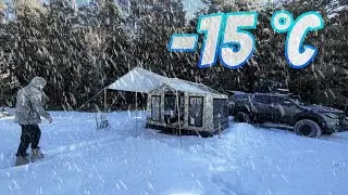 - OUR FIRST SNOW CAMP / OUR CAMP AT 15 DEGREES, THE GANDARMA CAME TO OUR CAMP